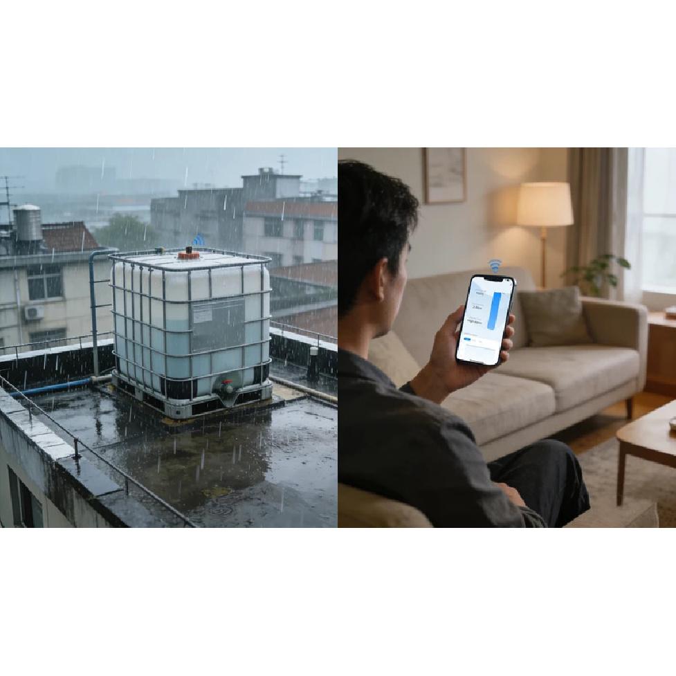 ULS-03GW Indoor Household Alarm Wifi Ultrasonic Tank Level Monitor Mobile Tuya Smart Life APP Liquid Level Sensor