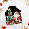1PC Cartoon Print Waterproof Apron Protective Party Breathable Kitchen Adjustable Santa Claus Stain-Resistant 68x55cm