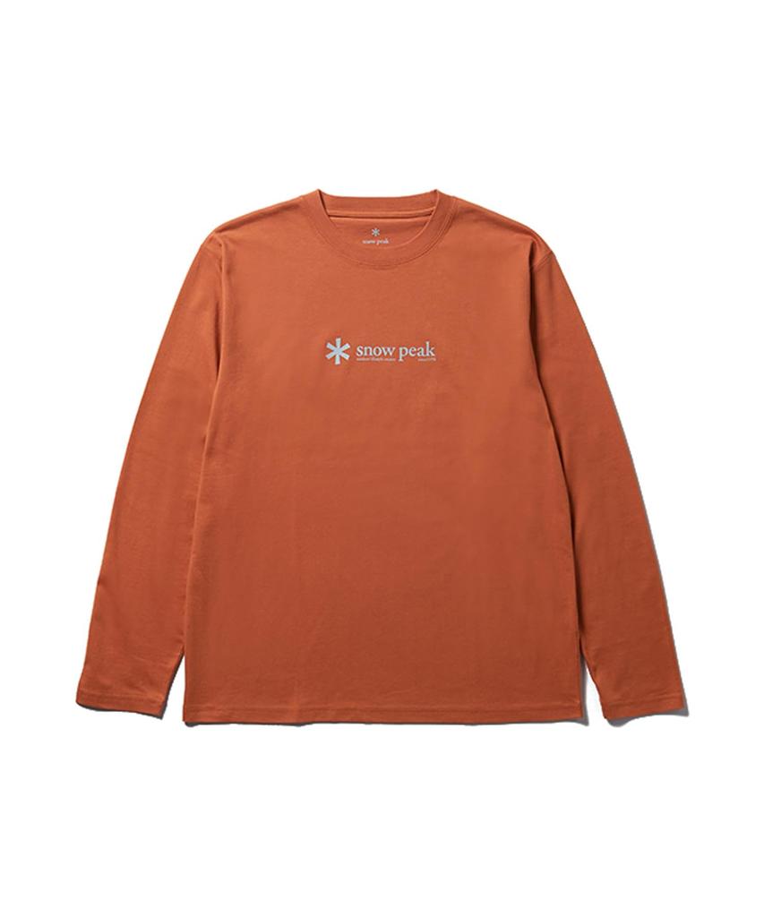 Long T Soft Cotton Logo Long Sleeve Size S ORANGE Festival Camping Outdoor [Snow Peak] T-Shirt T-Shirt SW-25SU401