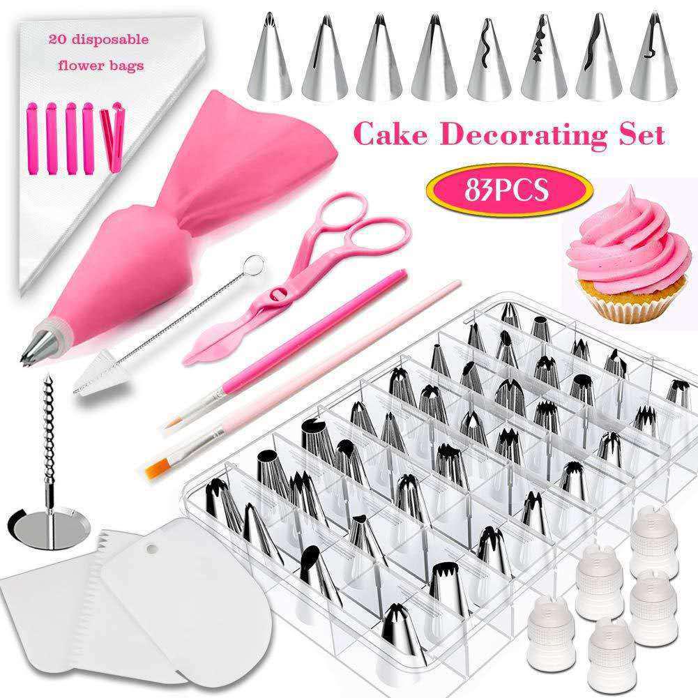 17-Piece Cake Decorating Set with Piping Bag, Cream Gun, and Nozzle Set
