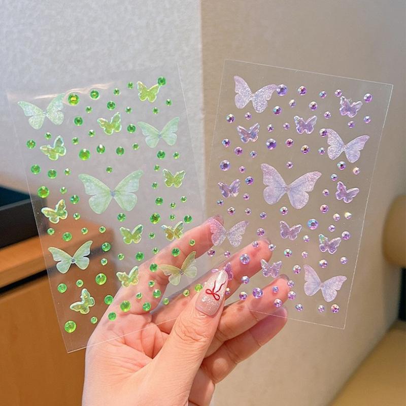 1 Blatt Elfen Schmetterling Gesichtsaufkleber Kawaii Selbstklebend Weben Schmetterling Deko Für Bühne Konzert Make-up Zubehör