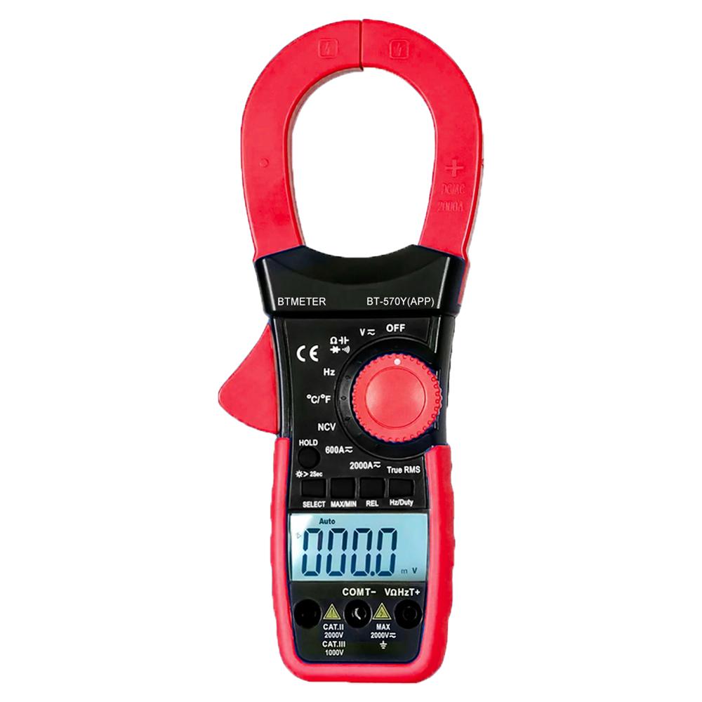 Bluetooth Remote Connection Clamp Multimeter, AC/DC 2000A Voltage/Current/Power Tester with NCV, 6000 Counts True RMS Multimeter