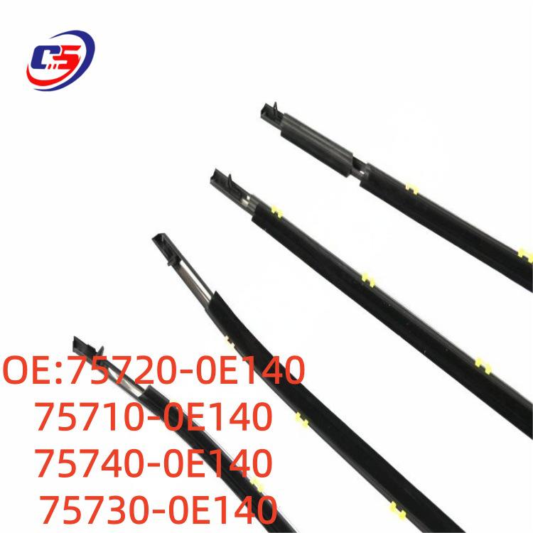 Front Door Glass Weatherstrip L&R for Toyota Highlander 75710-0E140, 75720-0E140