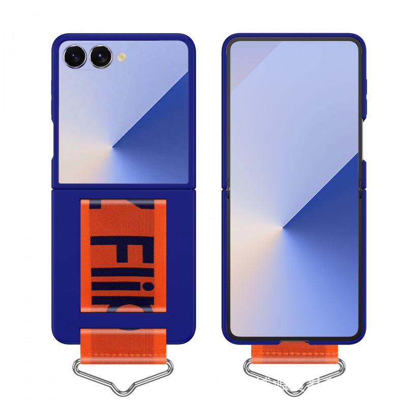 Z Flip 8/7/6/5/4/3 Case Slim Foldable Phone Cover With Wrist Strap Shockproof PC Shell