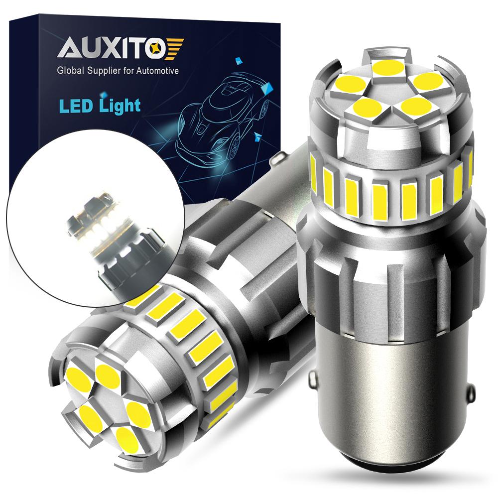 AUXITO P21W BA15S LED Bulb Canbus 1156 BAY15D 1157 P21/5W LED Car Lights 6500K White Super Bright Brake Lights Reverse Lamp DRL