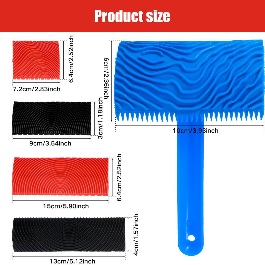 Graining Painting Tool Wood Texture Paint Roller Wood Pattern Tools Wall Room Art Wood Grain Tool for Home Decoration Wall Floor