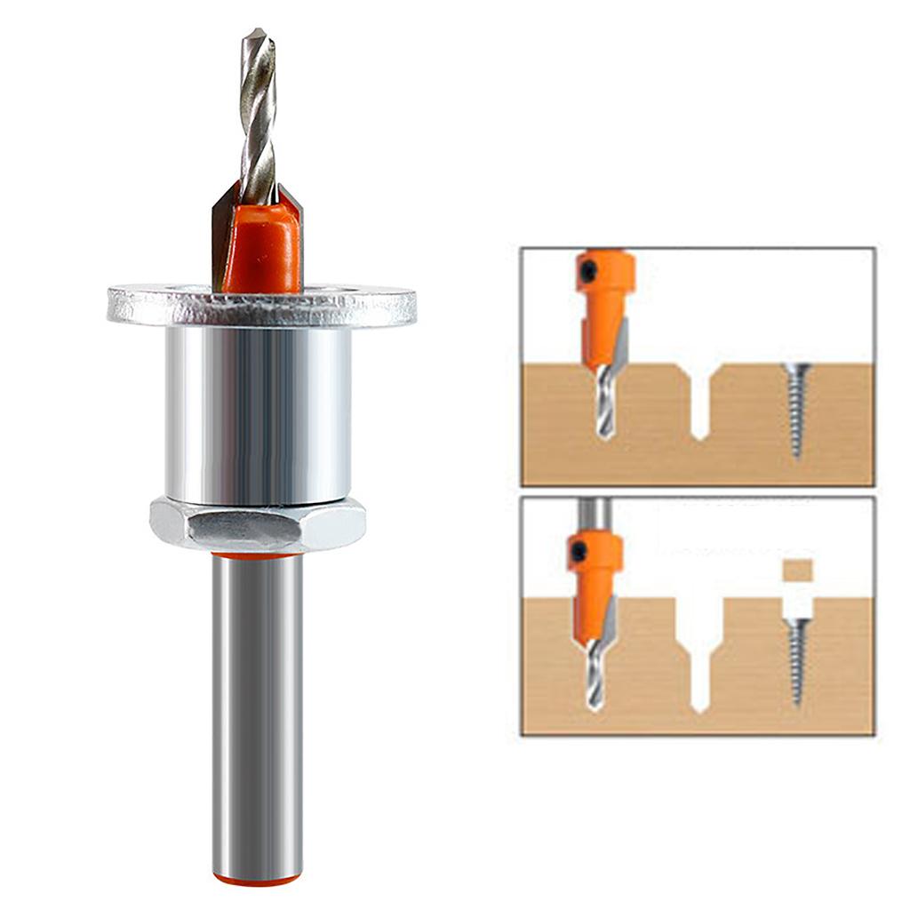 Wood Countersink Drill Bit 2.8mm Diameter 10mm Sink Hole Adjustable Depth Countersink Drill Bit for