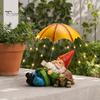 Solar Balkon Dekoration Katze Gartenstatue, Harz Outdoor Getigerte Deko mit Auto LED Terrassenlicht, IP65 Wasserdicht Rasenornament für Terrasse, Geschenk Liebhaber