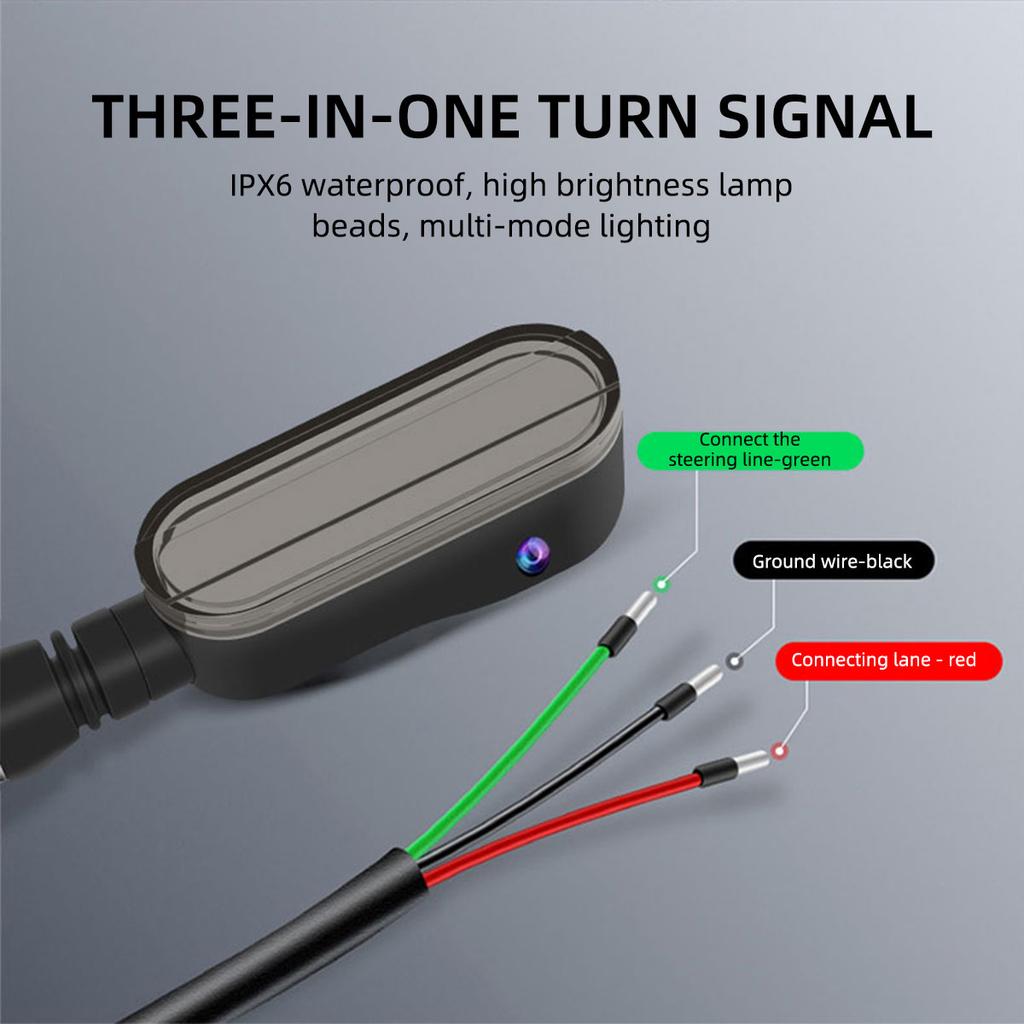 2PCS Motorcycle LED Turn Signal Lamp Color Projection Lamp Waterproof Led Ambient Turning Light High-Bright Warning Light 12V