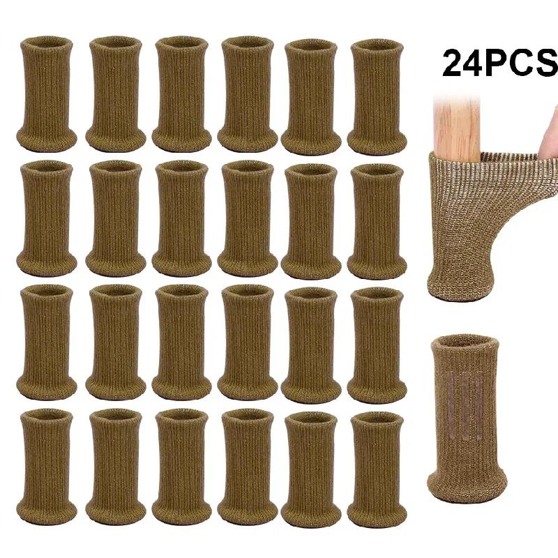 Multi-Color Knitted Silicone Chair Leg Socks with Anti-Slip Design for Floor Protection Prevent Scratches and Reduce Noise