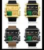 Binbang Fashion Men's Domineering Quartz Watch with Large Square Dial and Triple Display