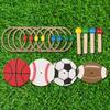 Rope Ring Toss Game Toy Set 4 Targets Stands & 8 Rings Fun Ring Throwing Game Backyard Games for Kids & Adults