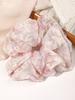 Large French Fahion Women Mesh Scrunchie Hair Ties,Embroidery Flower Hair Bands Cute Hair Rope Ponytail Holder Hair Accessories