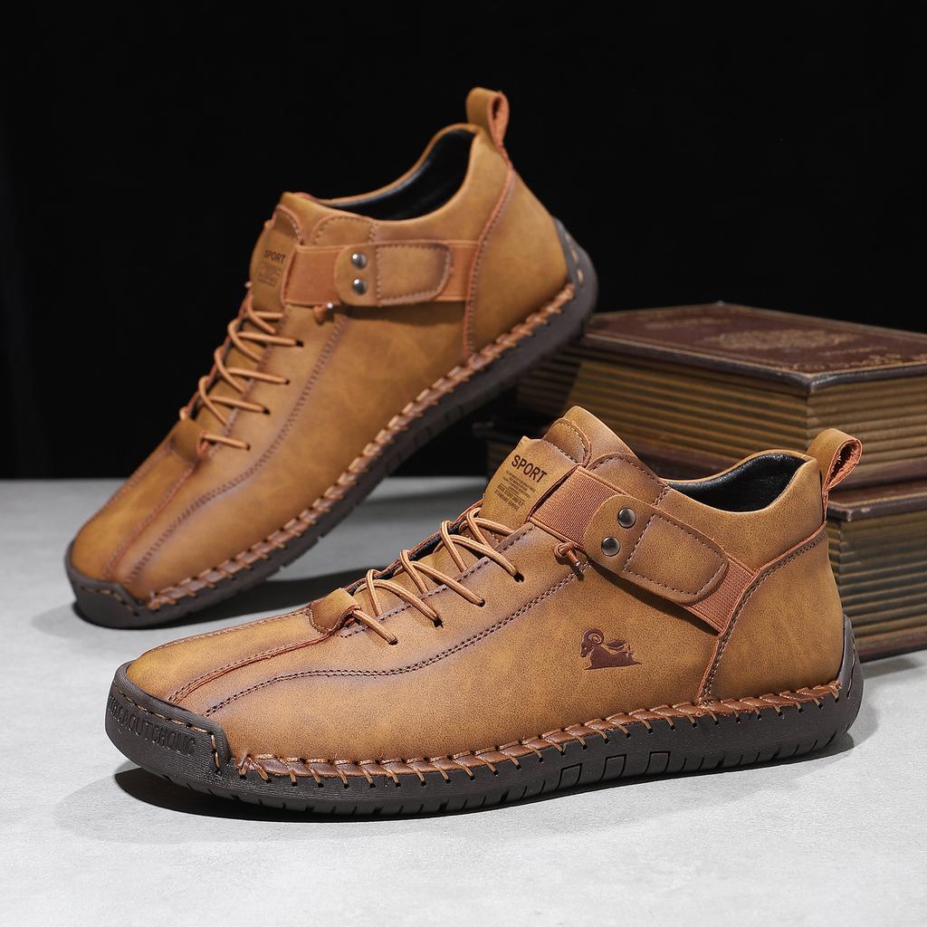 Hot Selling Plus Size Men's and Women's Mid Top Martin Boots Outdoor Casual Shoes Workwear Stitching Men's Shoes 9880