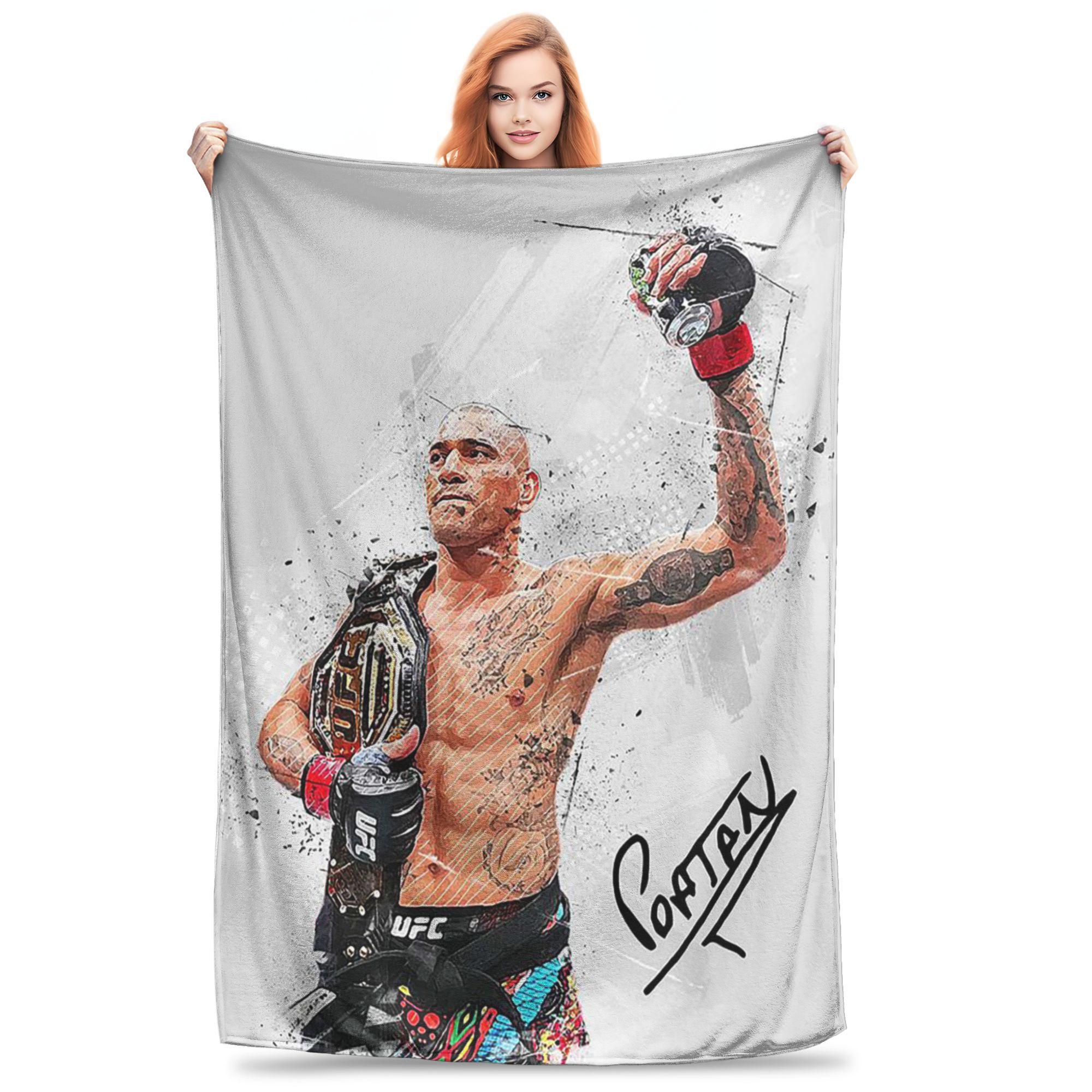 

Flannel Throw Blanket Alex Pereira Bootleg Fighter Boxing Warm Plush Blankets Soft Bedspread for Living room Home Picnic Couch 80x120cm