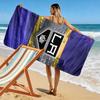"LA Cityscape with Crown Emblem Design" Patterned beach towel quick dry perfect for travel outdoor sports jogging the beach and swimming