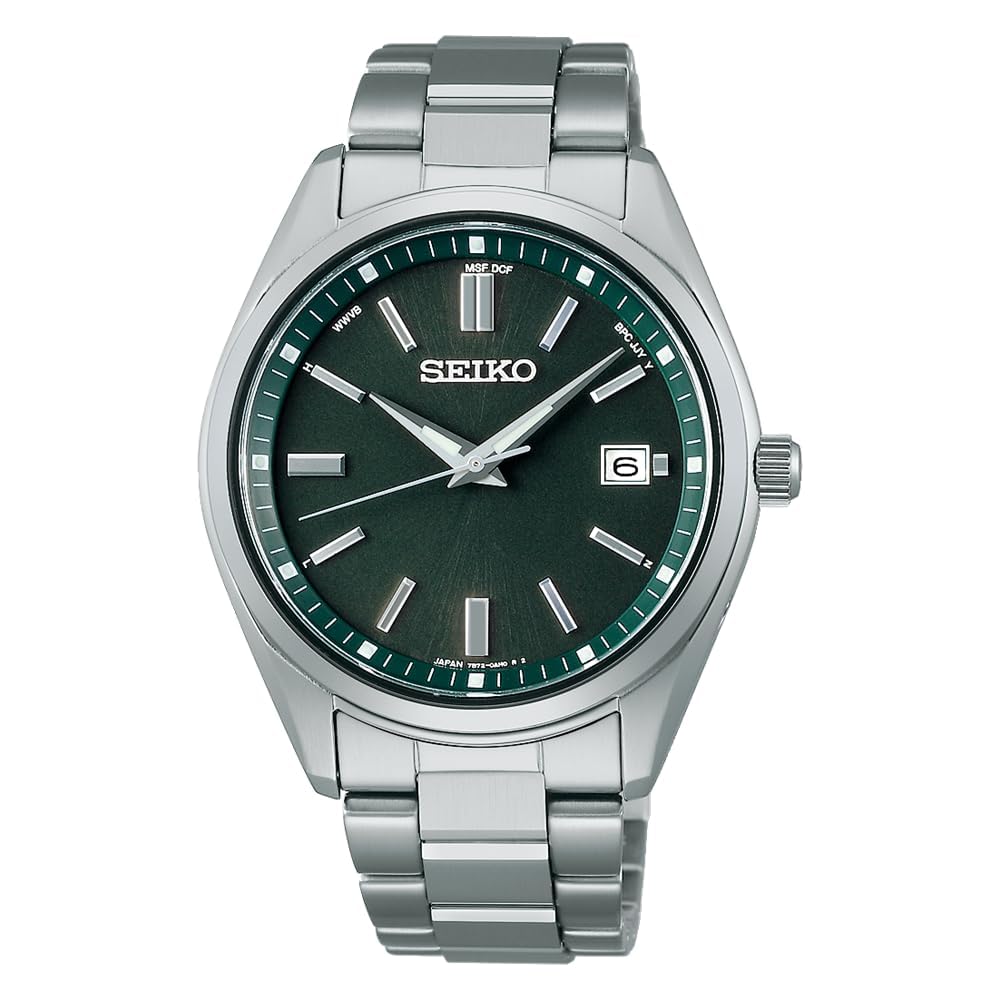 Seiko Selection SBTM319 Men's Solar Radio-Controlled Watch Green Dial Date Calendar 10 Bar Water Resistant Stainless Steel