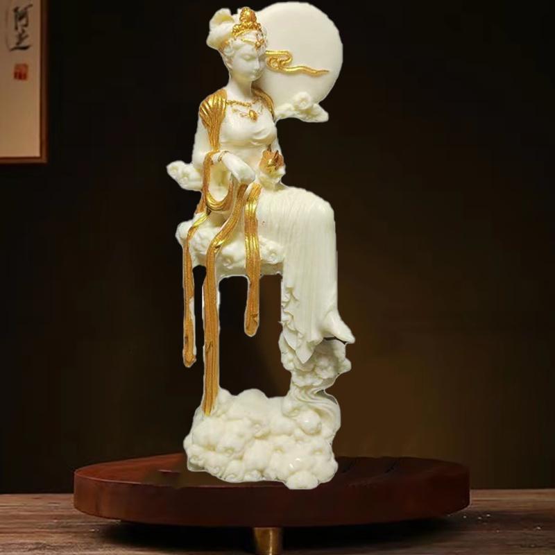 Resin Chang'e Fairy  Decorative Sculpture Statue Chinese Mythological Characters Home Room Office Decoration Accessories