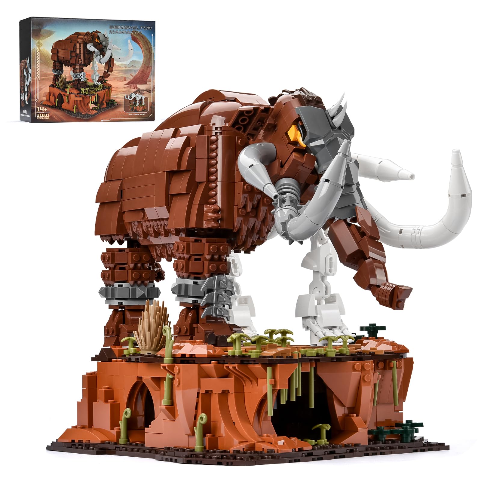 1310PCS Elephant Building Sets Animals Model with Habitat Base Building Block Kits Kids Educational STEM Creative Toys Boys Gift