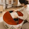 Retro Ethnic Leather Storage Footstool: Round, Multifunctional Shoe Changing Stool for Living Room