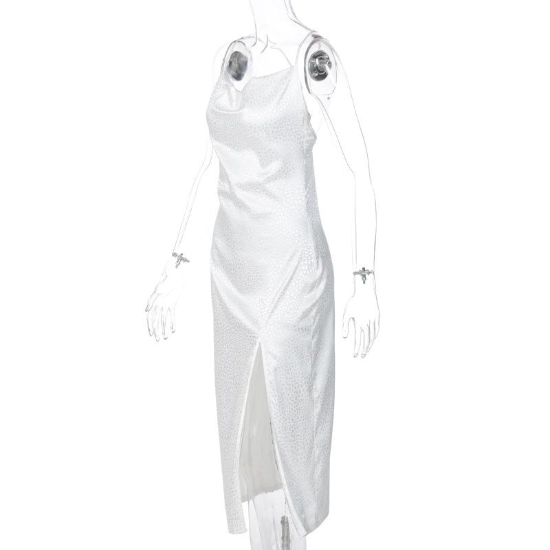 Elegant Bodycon Sexy Women's Dress for Women 2022 Summer Off Shoulder Jacquard Split Up Club Party Evening Night Dresses Woman