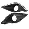 Fog Light Cover Front Bumper Pair Black Chrome Fog Light Lamp Frame Cover