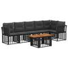 Garden Sofa Set 7 Pieces Black and Dark Grey Poly Rattan