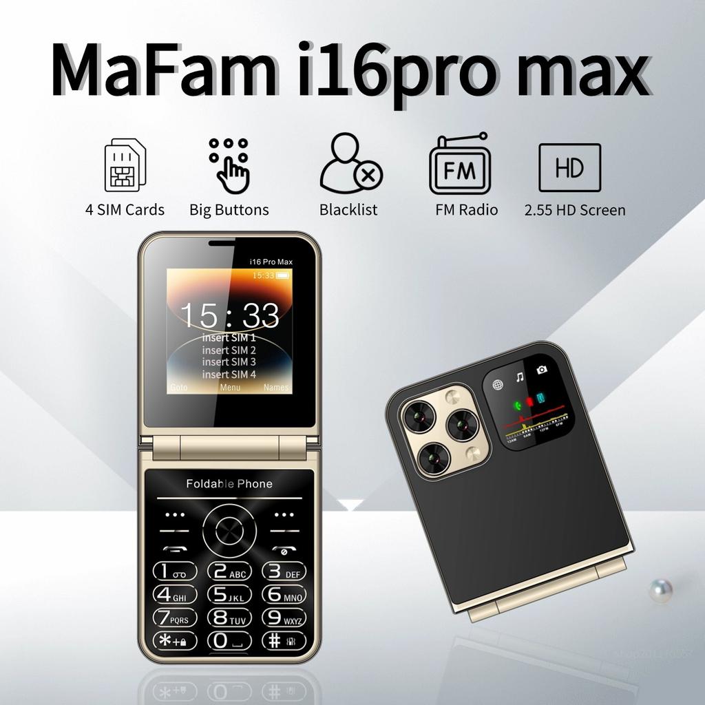 4 Cards 4 Waiting for Mini Folding Flip Old Man Button Mobile Phone