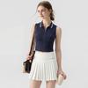 Yoga Clothes Sleeveless Sports Vest Women's Summer Bump Dry Zipper Polo Short-sleeved Top Tennis Clothes Fitness Suit