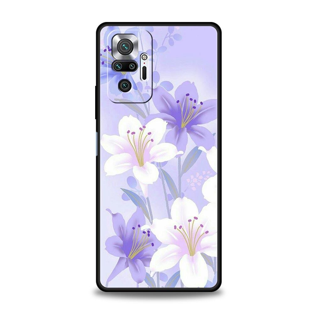 Phone Case For Xiaomi Redmi Note 14 13 12 5G 9S 9 10 11 Pro Plus 4G 9T 14C 13C 12C 10C 9C 9A Soft Cover Beauty Flowers Leaves
