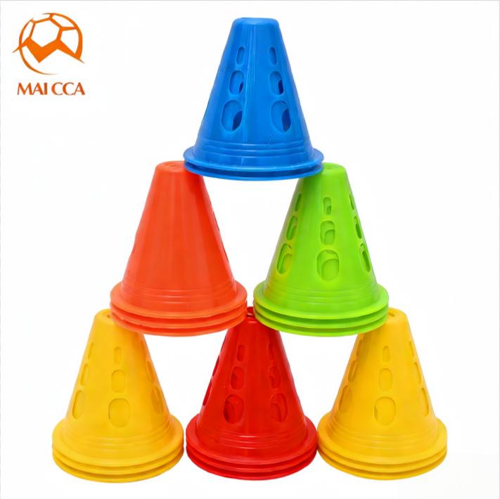 Colored Windproof Skate Cones - Semi-Soft Dome Markers for Roller and Ice Skating Obstacles