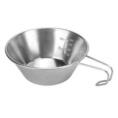 Stainless Steel Camping Sierra Cup Stackable Portable Stainless Steel Sierra Cup with Scale and Handle 310ml