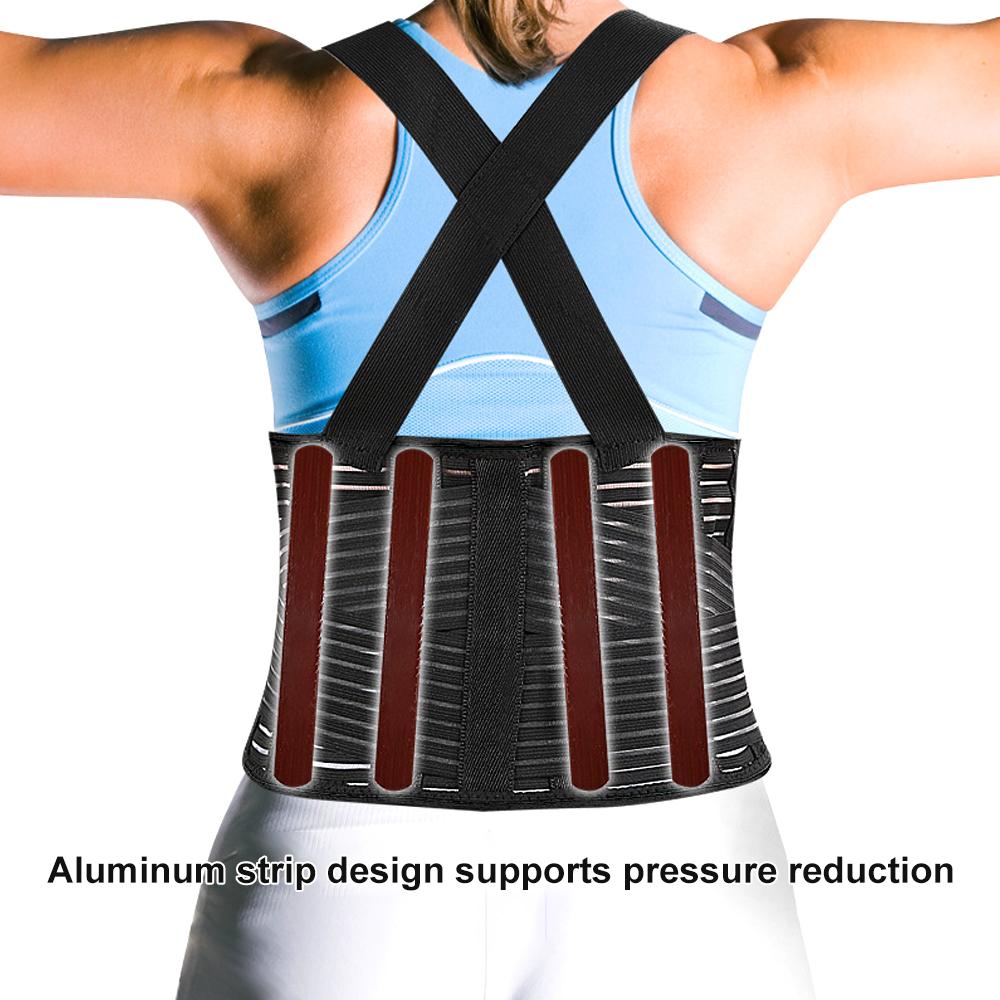 Durable And Safe Working Lumbar Lower Back Brace Support Belt With Adjustable Straps - Back Pain Relief Injury Recovery Heavy Lifting Support