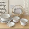 Elegant Ceramic Tableware Set: Underglaze Color Dinner Plates & Yogurt Bowls
