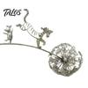 Unique Outdoor Garden Accent Animal Stake, Rustic Yard Art Decorations with Dandelion Accent, Metal Decorative Sculpture for Lawn Patio Flower Bed And