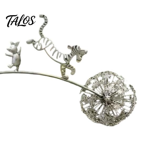 Unique Outdoor Garden Accent Animal Stake, Rustic Yard Art Decorations with Dandelion Accent, Metal Decorative Sculpture for Lawn Patio Flower Bed And