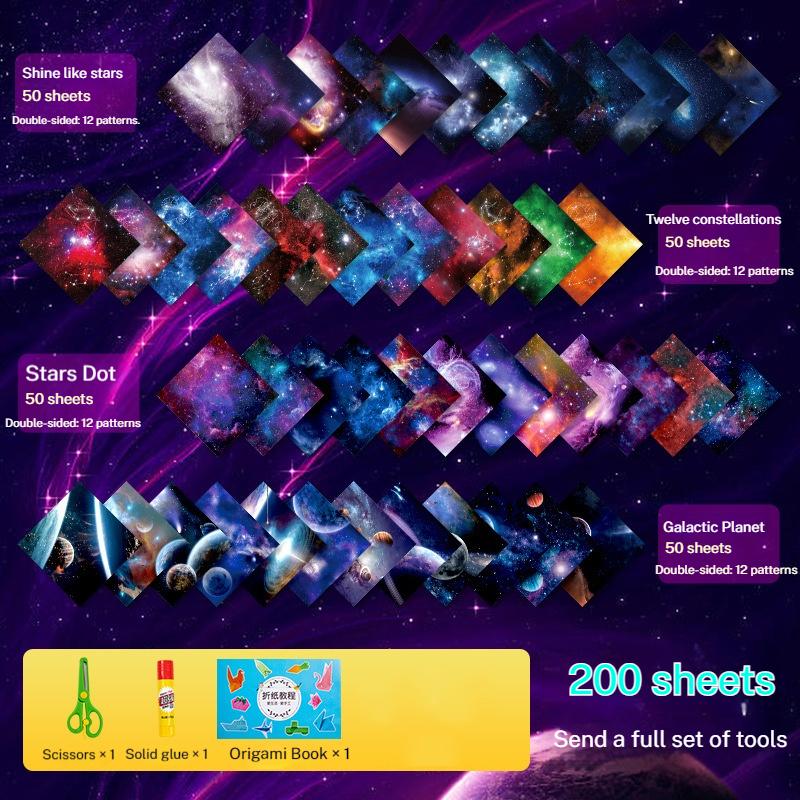 Square Origami Paper Double Sides Solid Color Folding Lucky Wish Paper Crane Multicolor Handmade DIY Scrapbooking Craft Decor