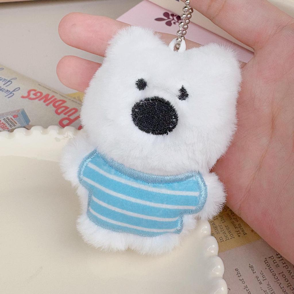Three Series Cartoon West Highland Terrier Plush Keychain Backpack Ornament