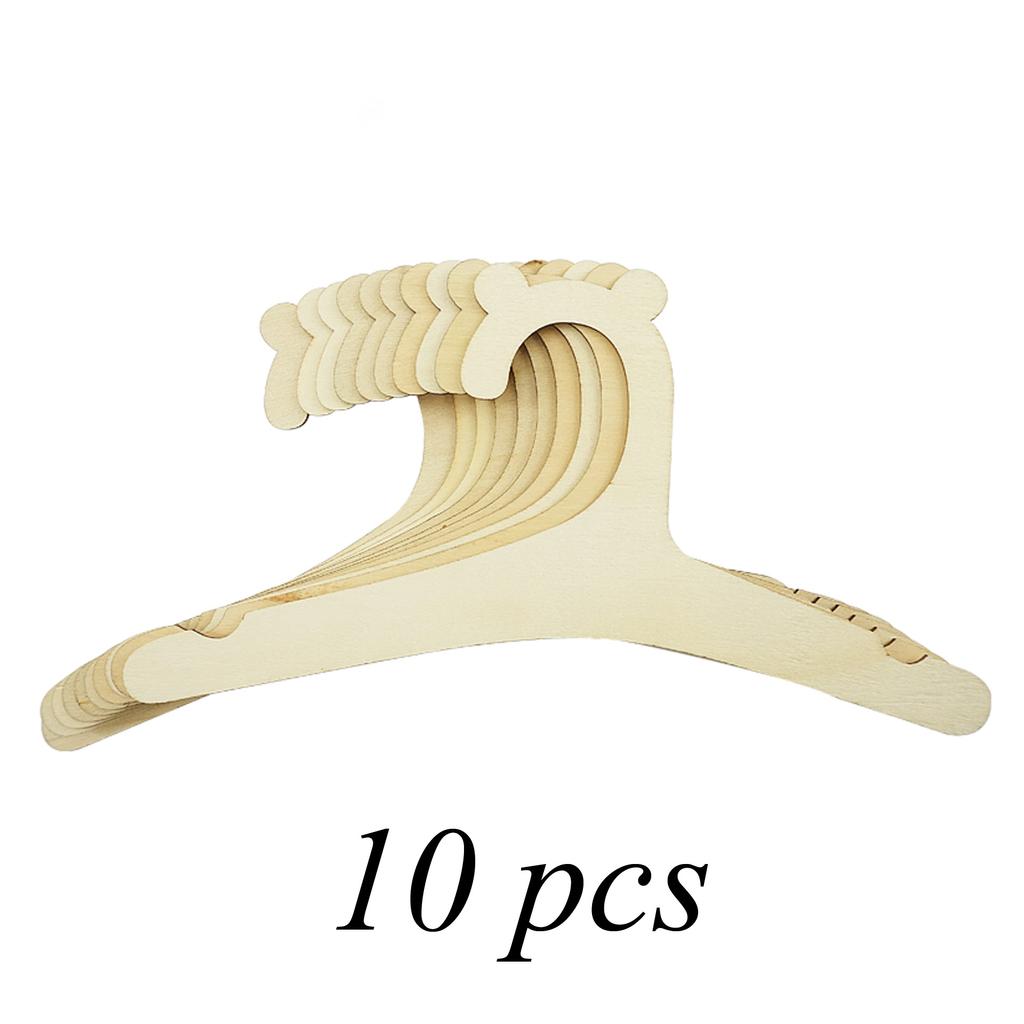 10/5 Pcs Kids Bear Shape Clothes Hanger Baby Wooden Creative Rack Hanger Home Girls Princess Room Nursery Decor For Kids Present