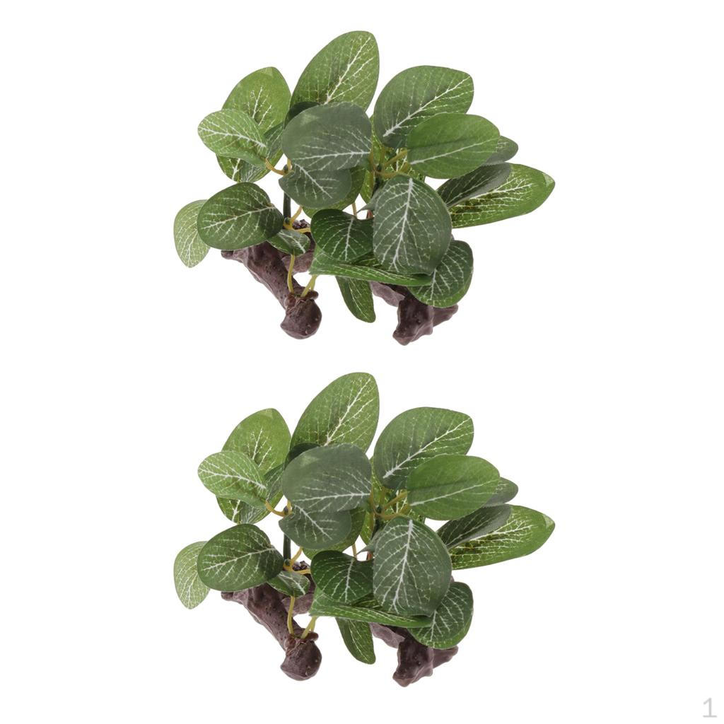 

2pcs Pet Reptile Terrarium Plant Decor for Amphibians Supplies