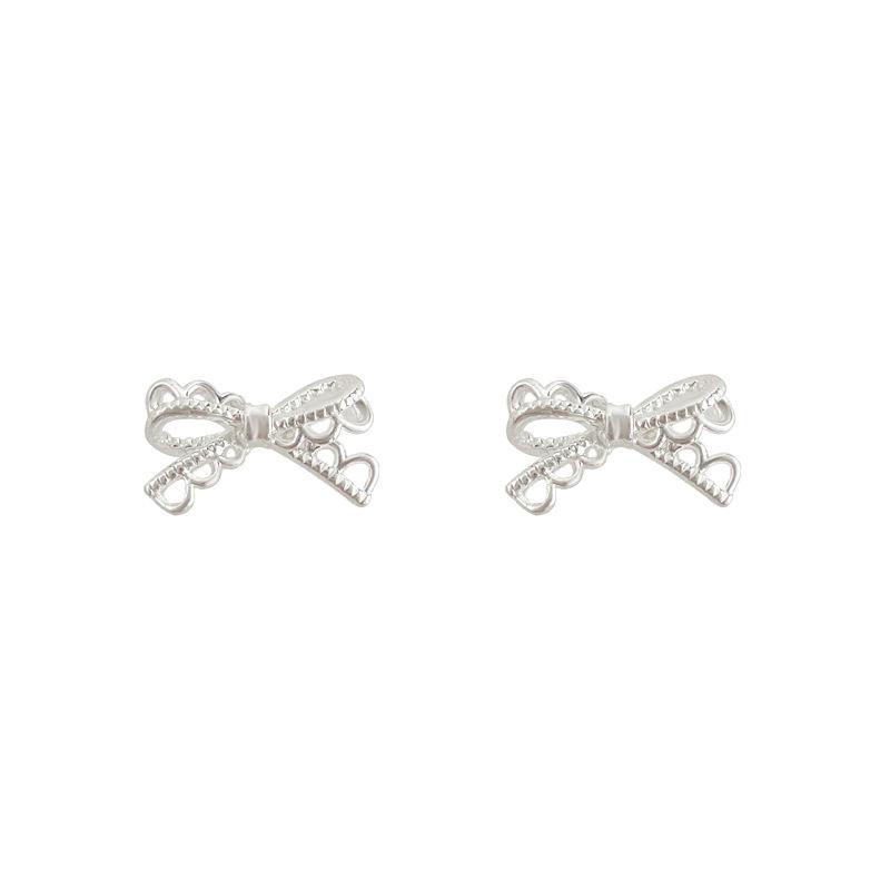 Female Minimalist Fashionable Versatile Hollow Bow Earrings