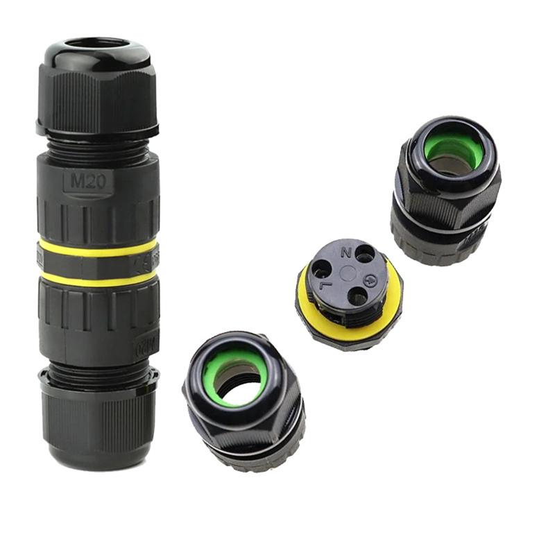 1Pcs Outdoor 2 Way Electrical Cable Wire Connector For Wiring Accessories M16 M20 M25 2/3/4/5/6Pin Ip68 Waterproof Junction Box