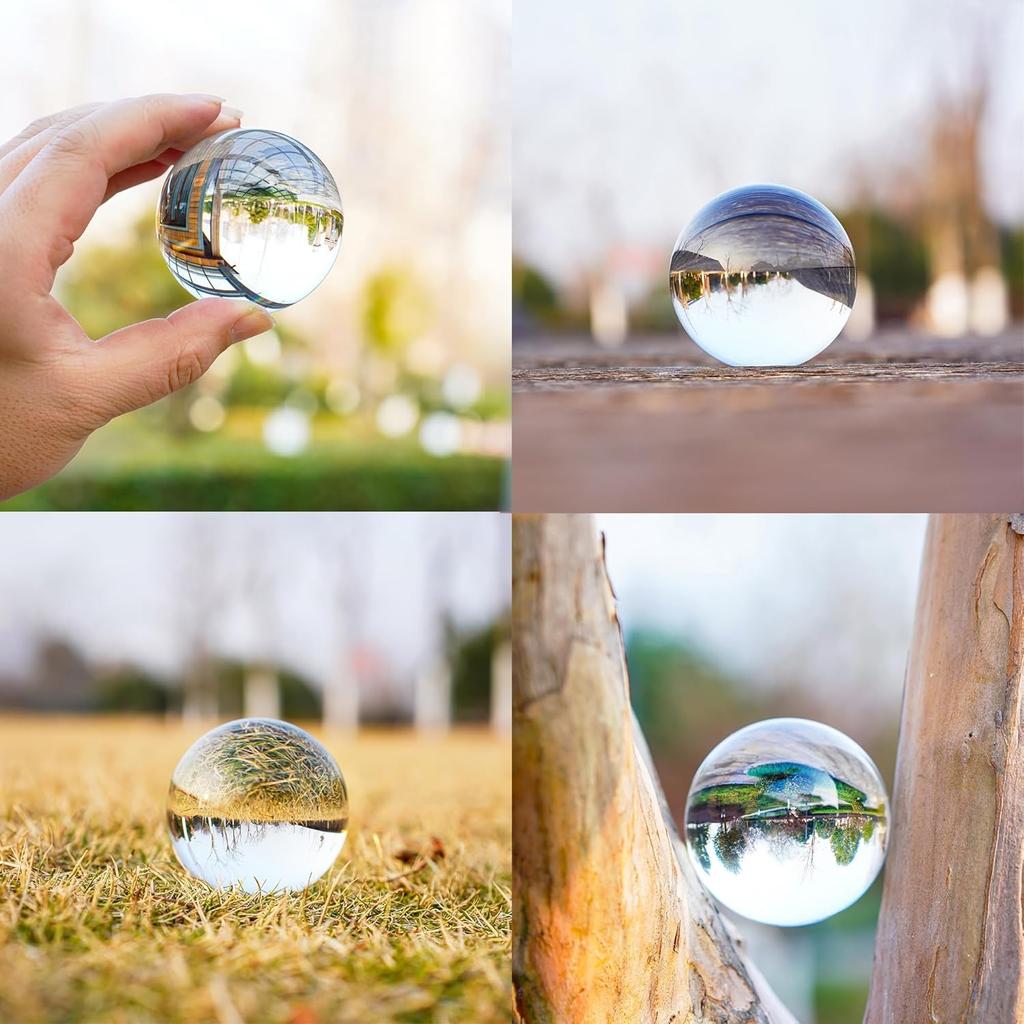 60mm Clear Crystal Ball with Stand Handcrafted Photography Prop for Magical Shots Elegant Home & Party Decor Gift for Women