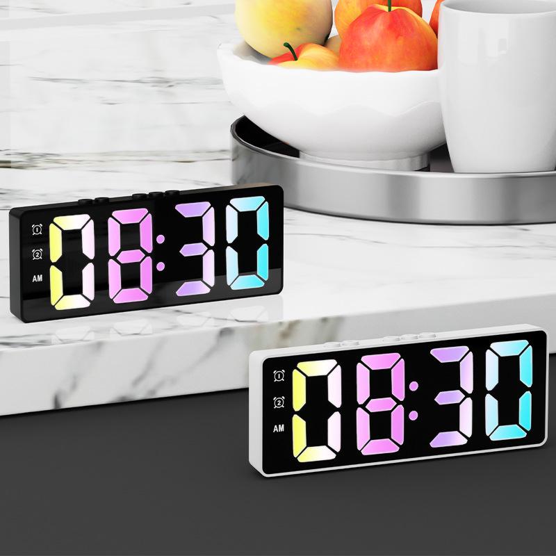 Private Mold LED Alarm Clock with Voice Control and Temperature Display