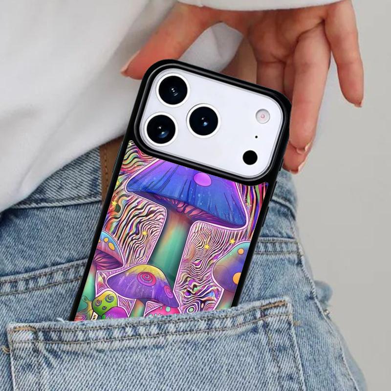 Trippy Psychedelic Mushrooms Collage Phone Case for iPhone 17ProMax 12 13 14 15 16e 17 Pro Max Plus Air Cover