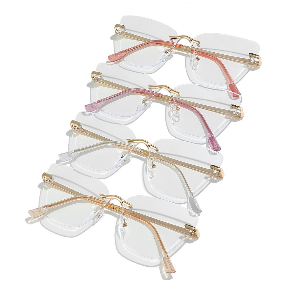 Trimmed Glasses Women'S Ultra-Light Borderless Retro Anti-Blue Light Large Frame Anti-Blue Light Men'S Myopia Glasses Frame