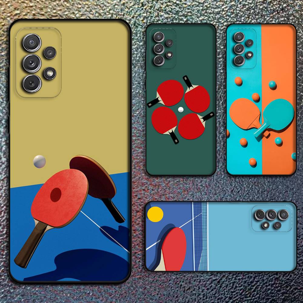 Table Tennis Rackets Phone Case For Samsung S25,S24,S21,S22,S23,S30,Ultra,S20,Plus,Fe,Lite,Note,10,9,5G Black Cover