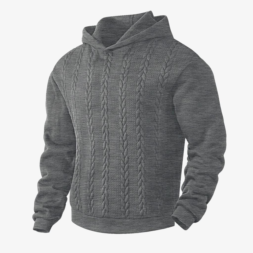 Men's Hoodie Solid Color Casual Fashion Long Sleeve Pullover Sweatshirt