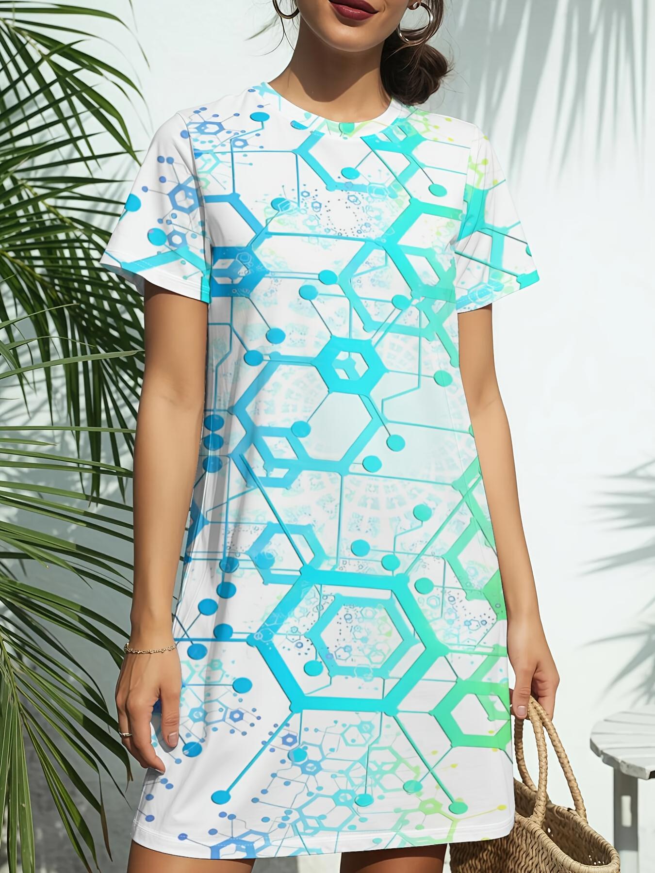 

Women s New Crew Neck Short Sleeve T-Shirt Dress. American Trend Digital Print. Casual ; Versatile for Spring and Summer. Elegant ; Chic Woen s Drss M дубильная кора
