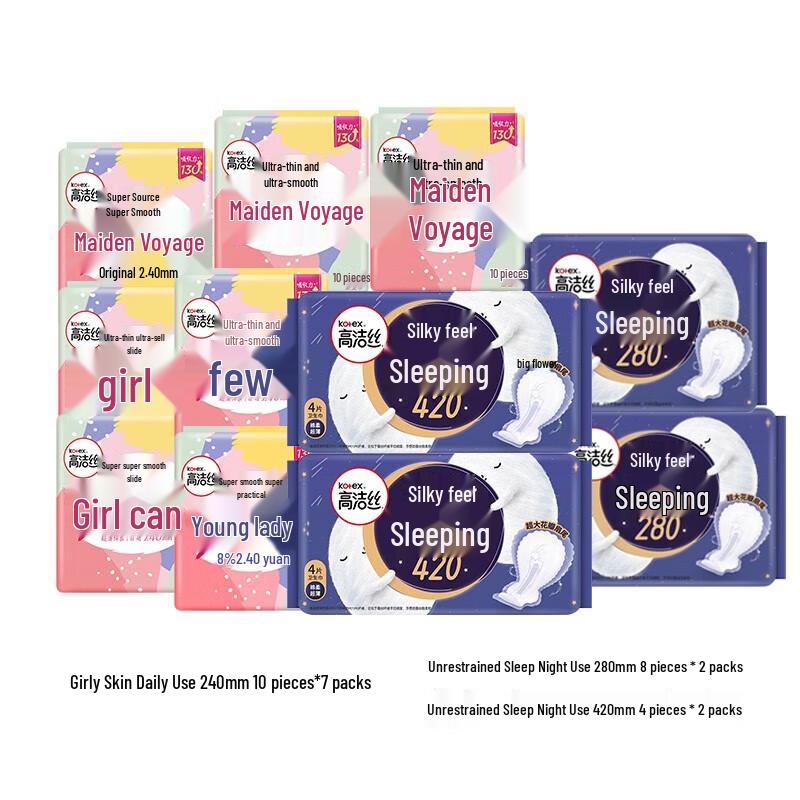 Kotex Young Girl's Sanitary Pads & Pantyliners Set